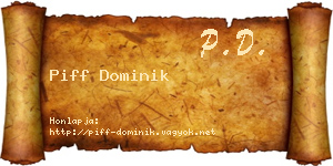Piff Dominik névjegykártya